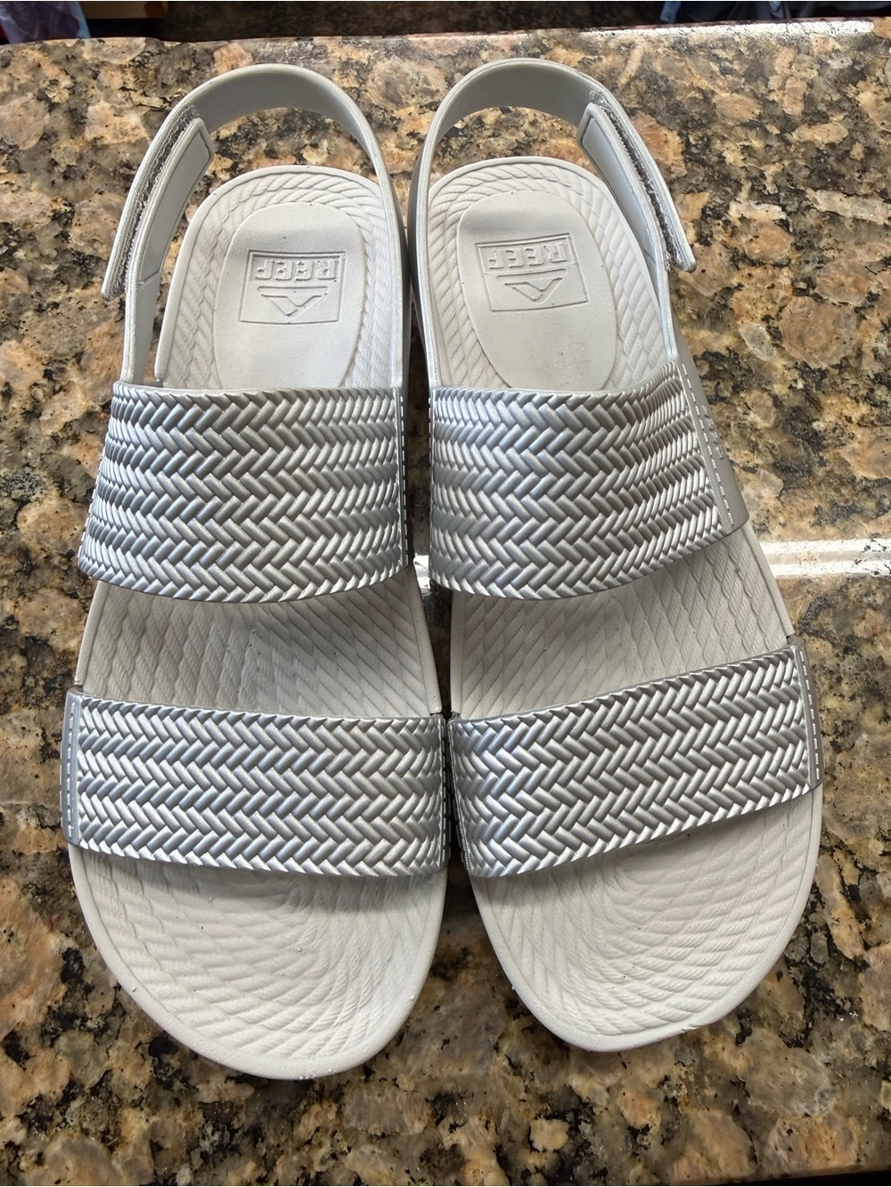 REEF Water Vista Silver Water-Friendly Slingback Sandals Size 9